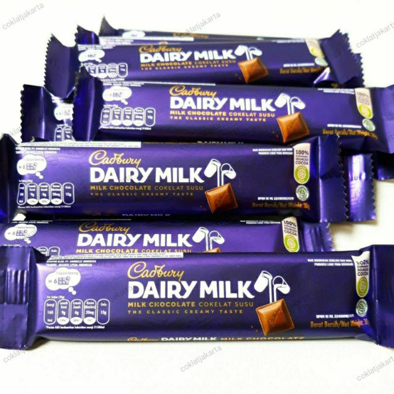 

Cadbury Dairy Milk Coklat 30 Gr (Satuan)