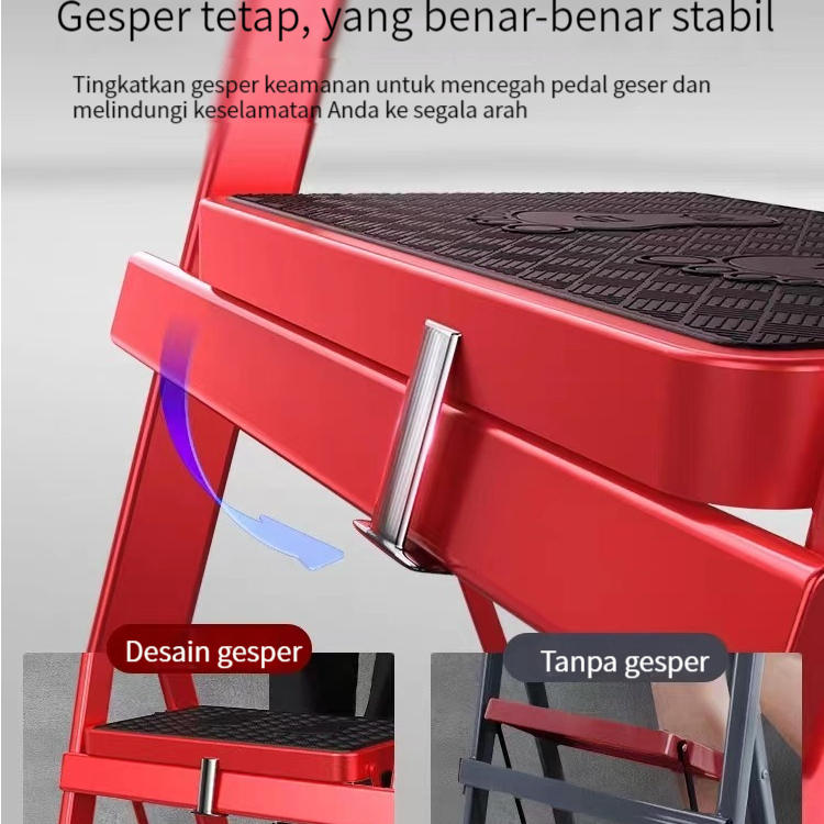 Furnibest Tangga Lipat Besi Tangga Lipat 3/4/5 Step Ladder