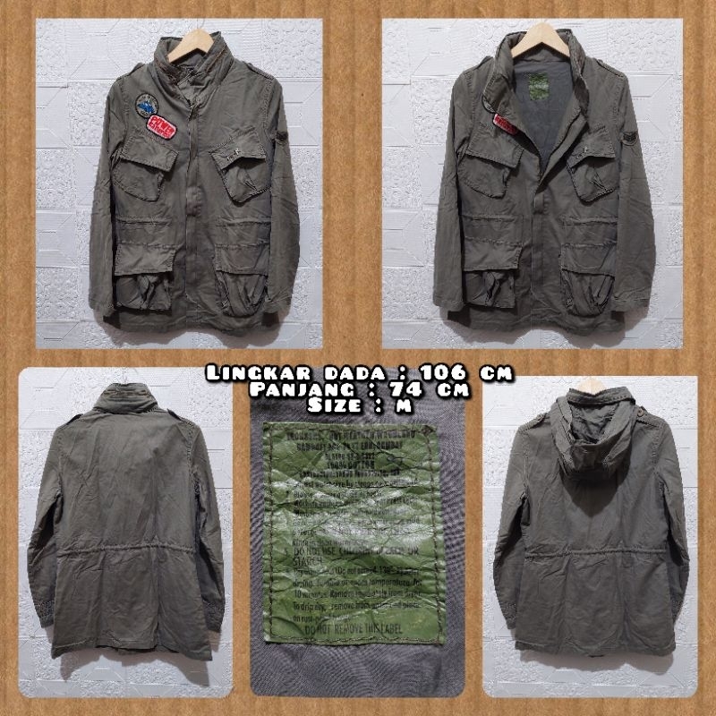 Jaket Parka Tactical Warna Hijau Army Second Original