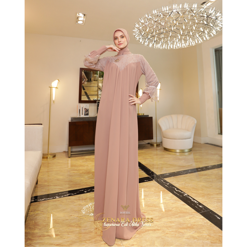 Baju Gamis Zenara Dress Set Jilbab Segiempat by Wwiek Muslimah-4