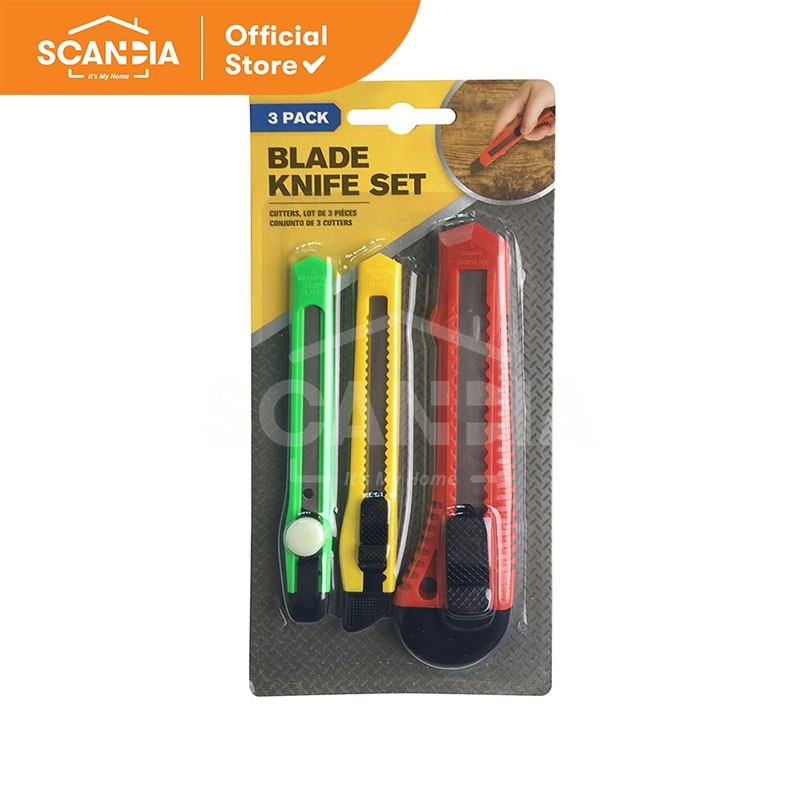 

SCANDIA Pisau Cutter Blade Knife 3 Pcs Set (HT0019)