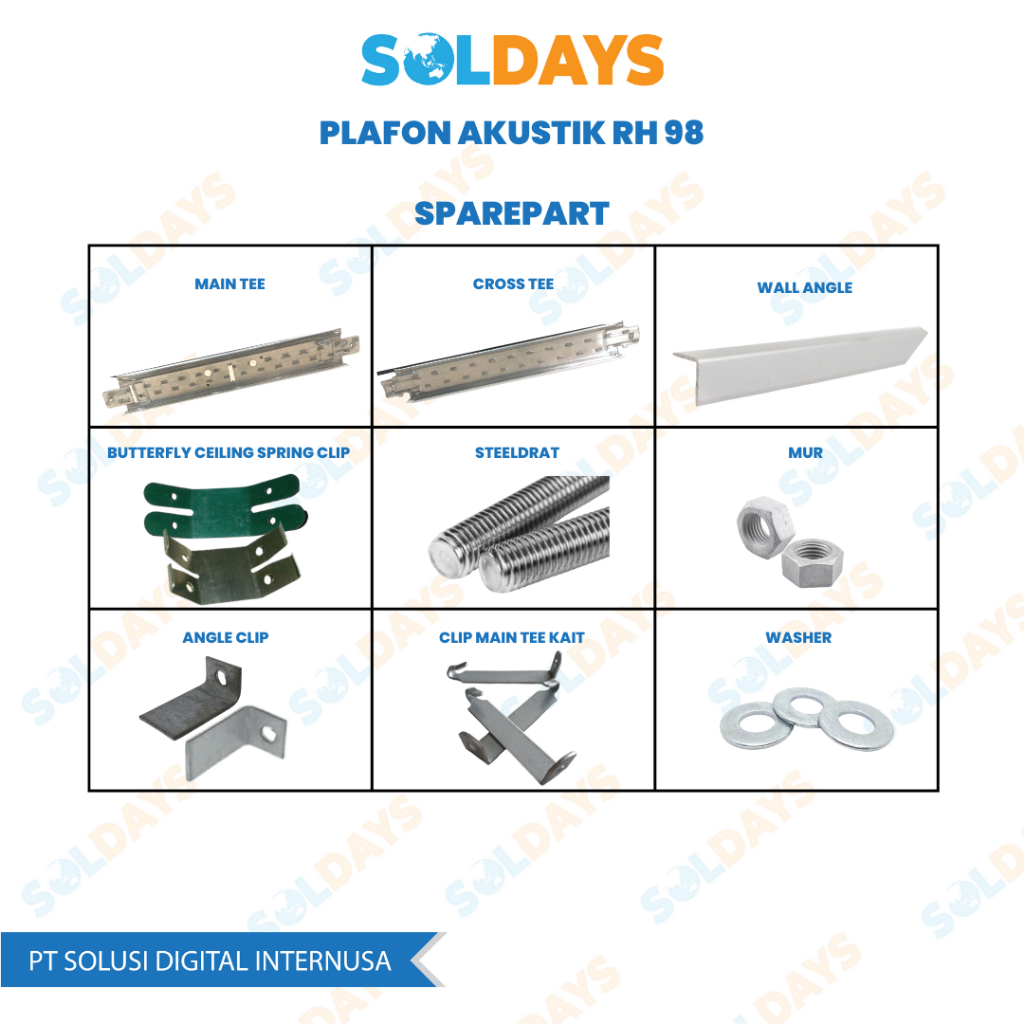 SOLDAYS Angle Clip L / Angel Clip Plat Besi Siku L / Rangka Plafon