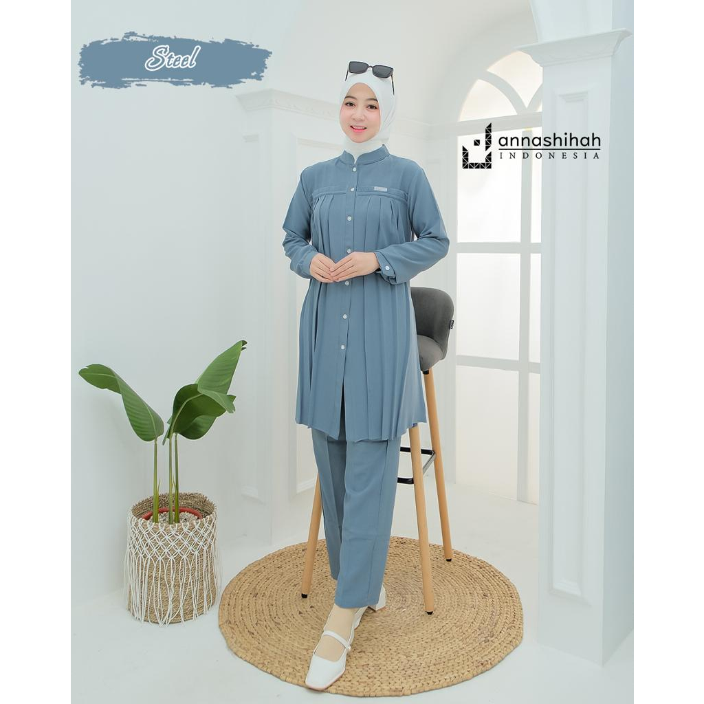 ONE SET KERJA NIANA ANANDA ORI ANNASIHAH BERLABEL KEMEJA WANITA STYLE WORK MASA KINI