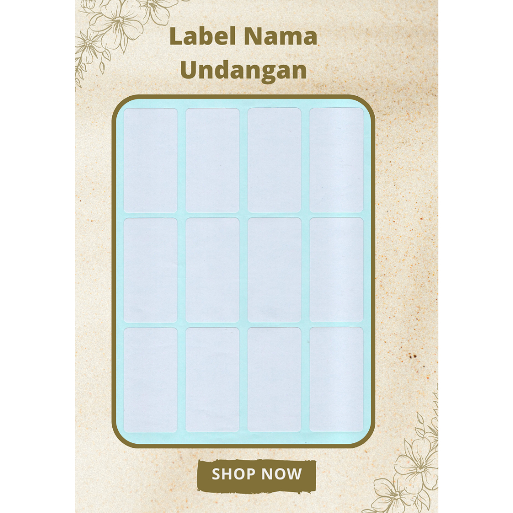 

Sticker Label Nama Undangan Polos