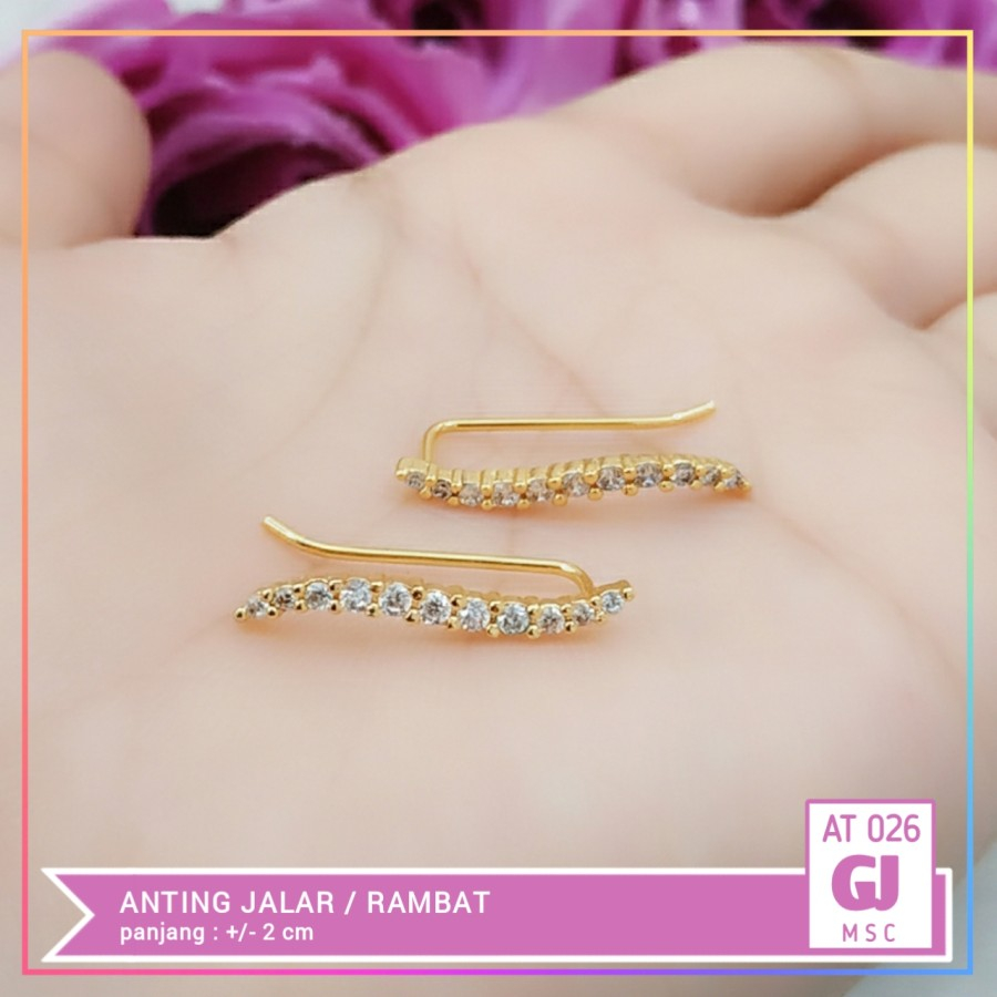 Anting xuping anting dewasa jalar permata simple lapis emas gold AT 026 .2