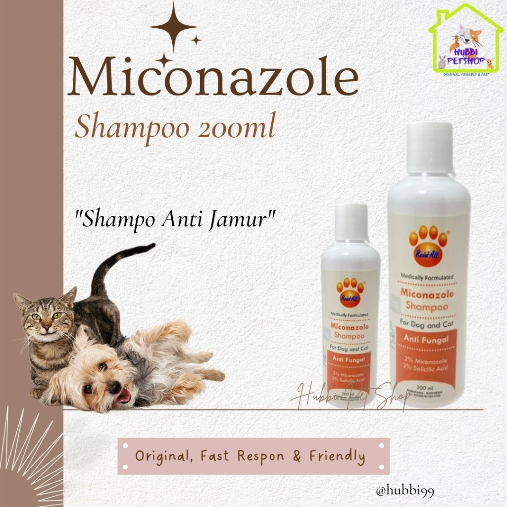 Shampoo Kucing Anti Jamur Sampo Kutu Kitten Anjing MICONAZOLE 200ml