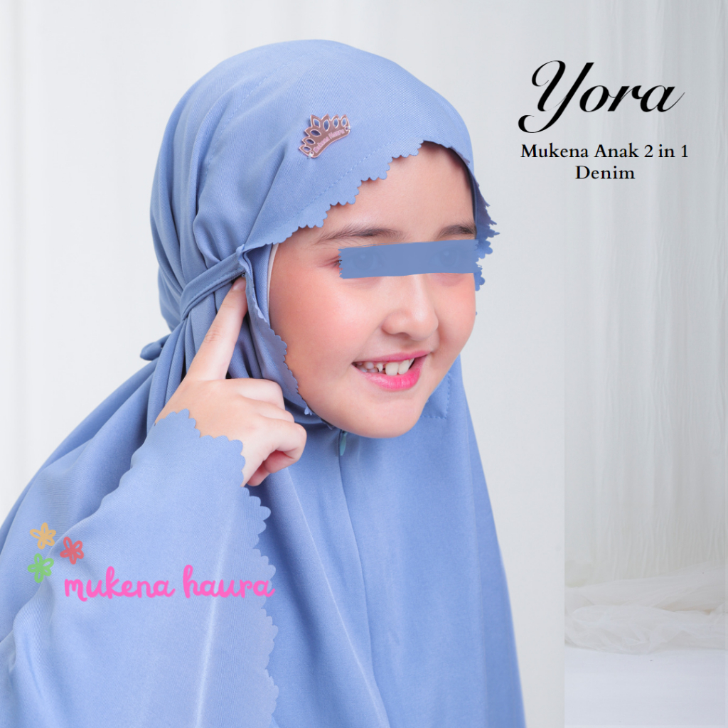 Mukena Anak Resleting Yora 2in1 Laser Cut