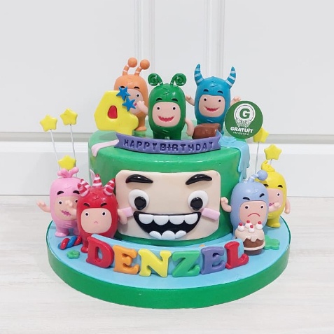 

CAKE TEMA ODDBODS + MAINAN UK 15CM / KUE ULANG TAHUN CUSTOME