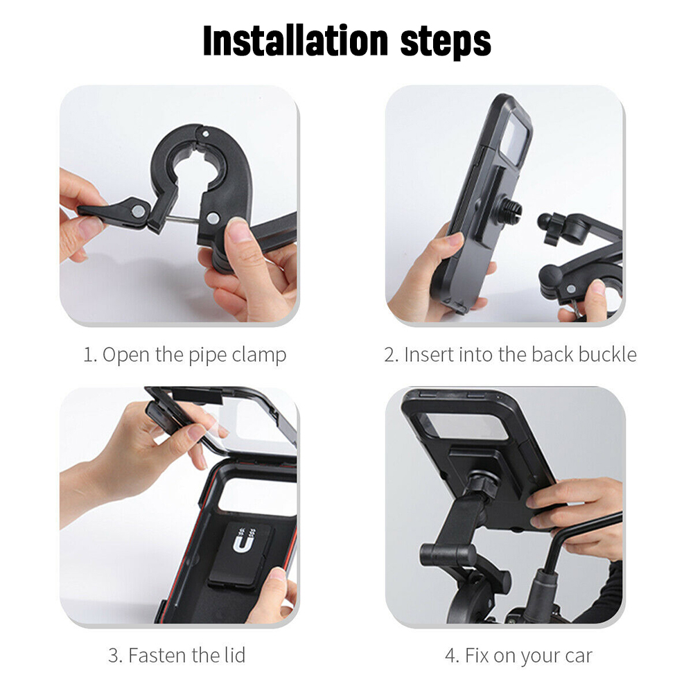 phone holder hp motor tas waterproof Hp stand dudukan telepon tahan air untuk pemasangan di Stang Spion