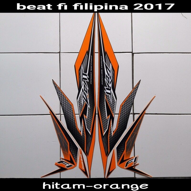 striping honda beat fi filipina 2017 warna hitam orange