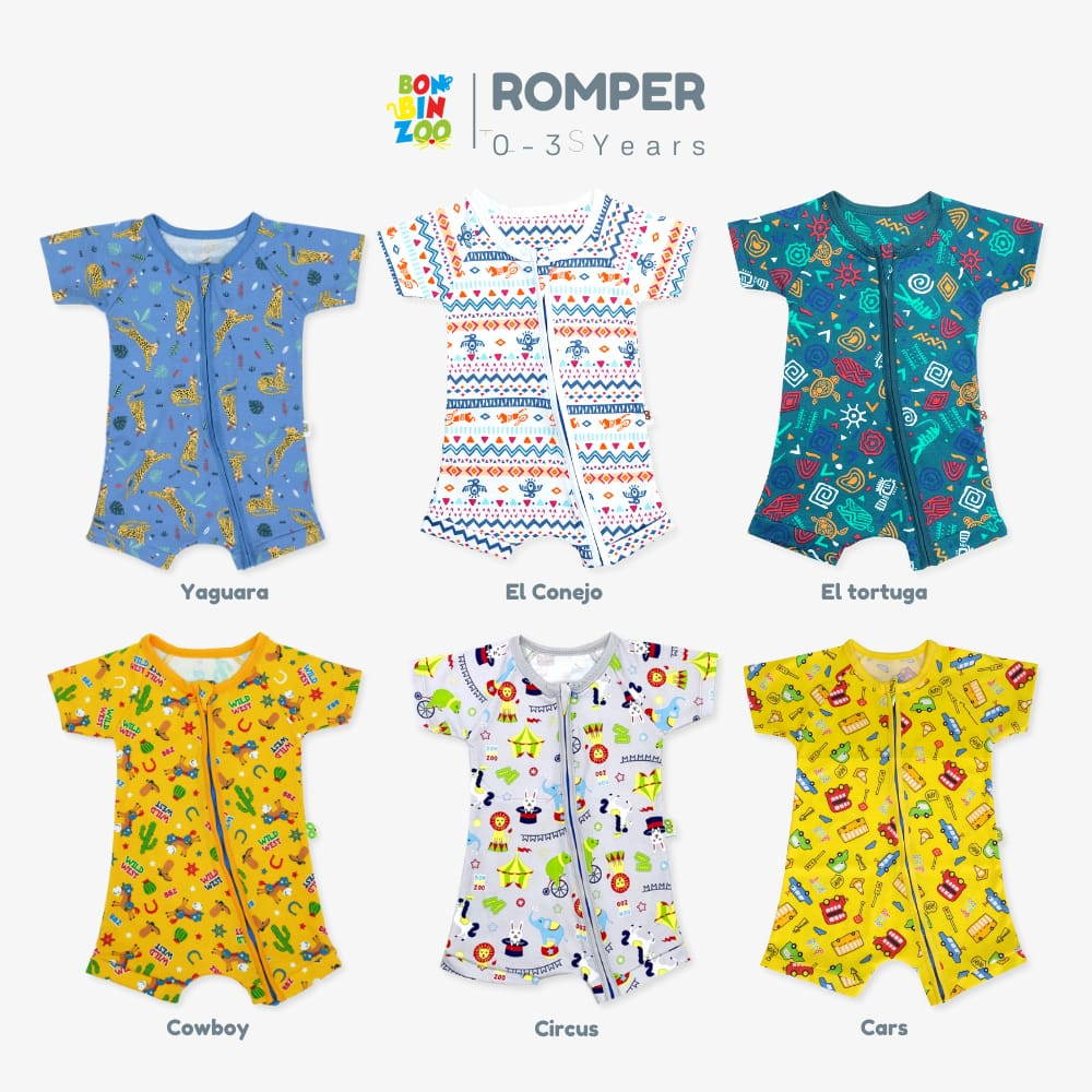 BonBinZoo Romper Pendek SNI Baju Kodok Segiempat Baby Newborn 0-12 Bulan | Part 1
