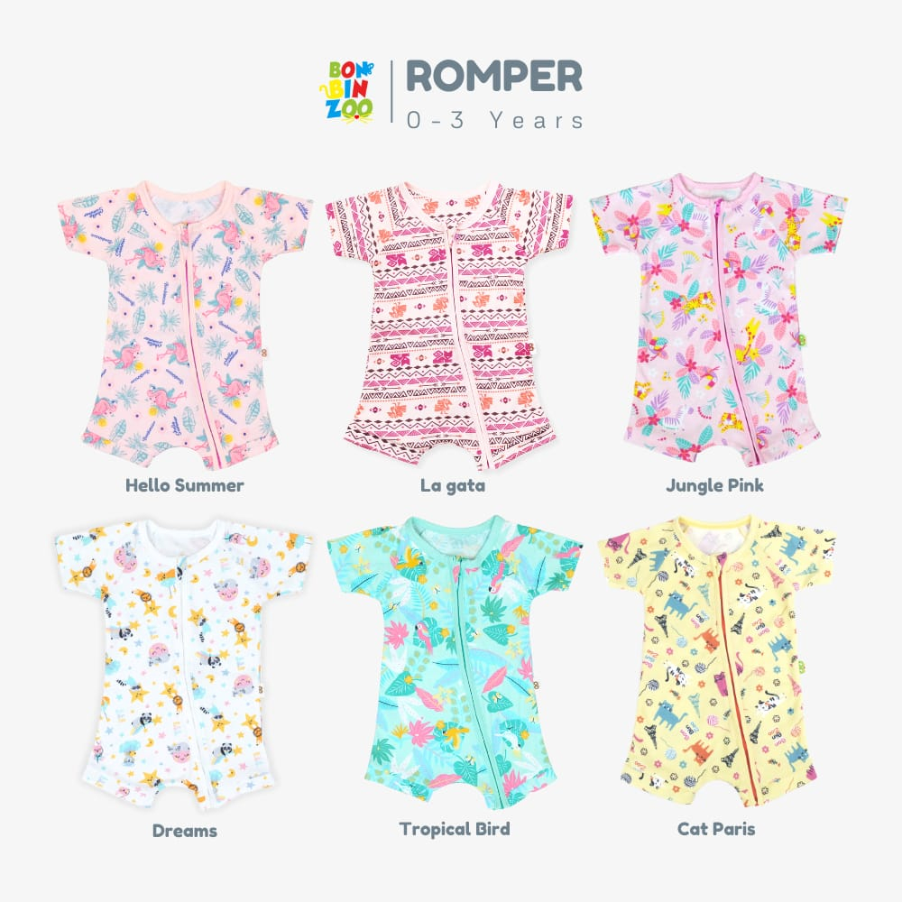 BonBinZoo Romper Pendek SNI Baju Kodok Segiempat Baby Newborn 0-12 Bulan | Part 1