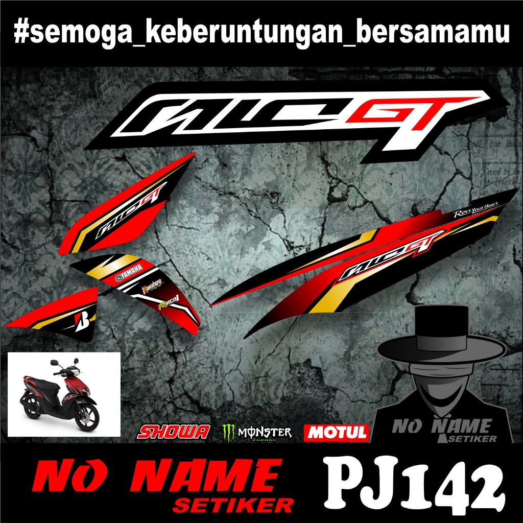 STIKER VARIASI STRIPING YAMAHA MOTOR MIO GT (PJ142) STICKER MOTIF RACING STRIPING SETIKER