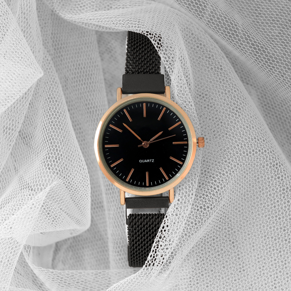 Jam Tangan Wanita WD Fashion Analog Strap Rantai Pasir Magnet