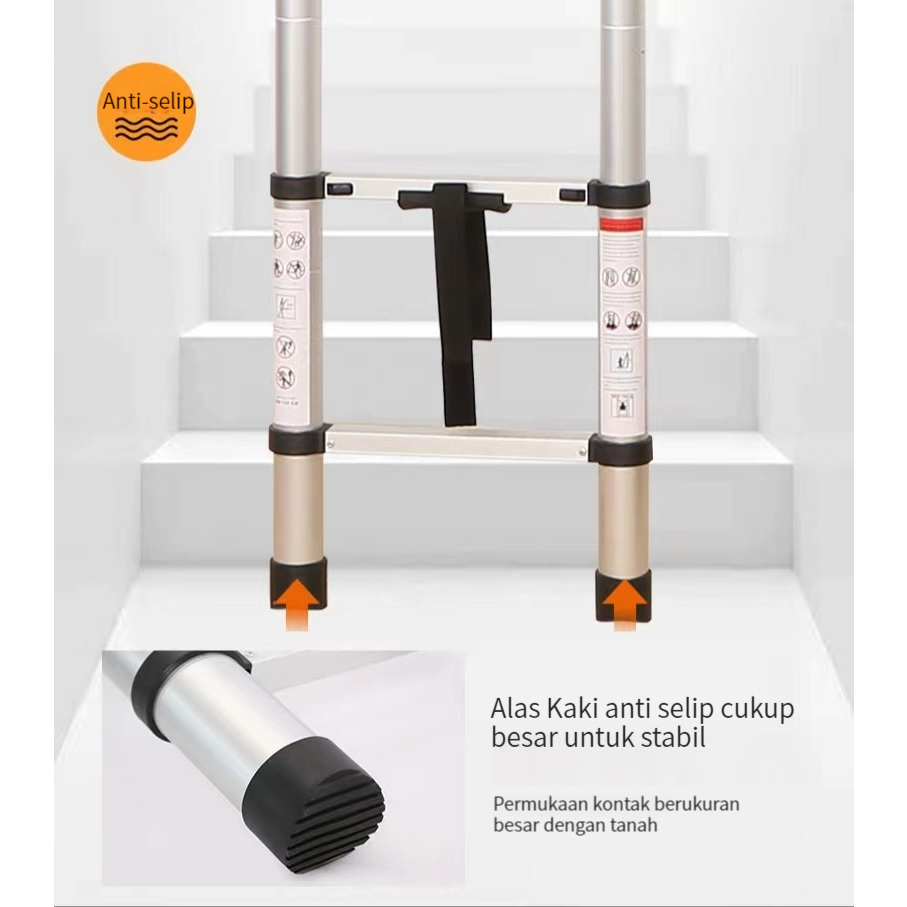 Furnibest Tangga Lipat Aluminium Teleskopik Single Ladder