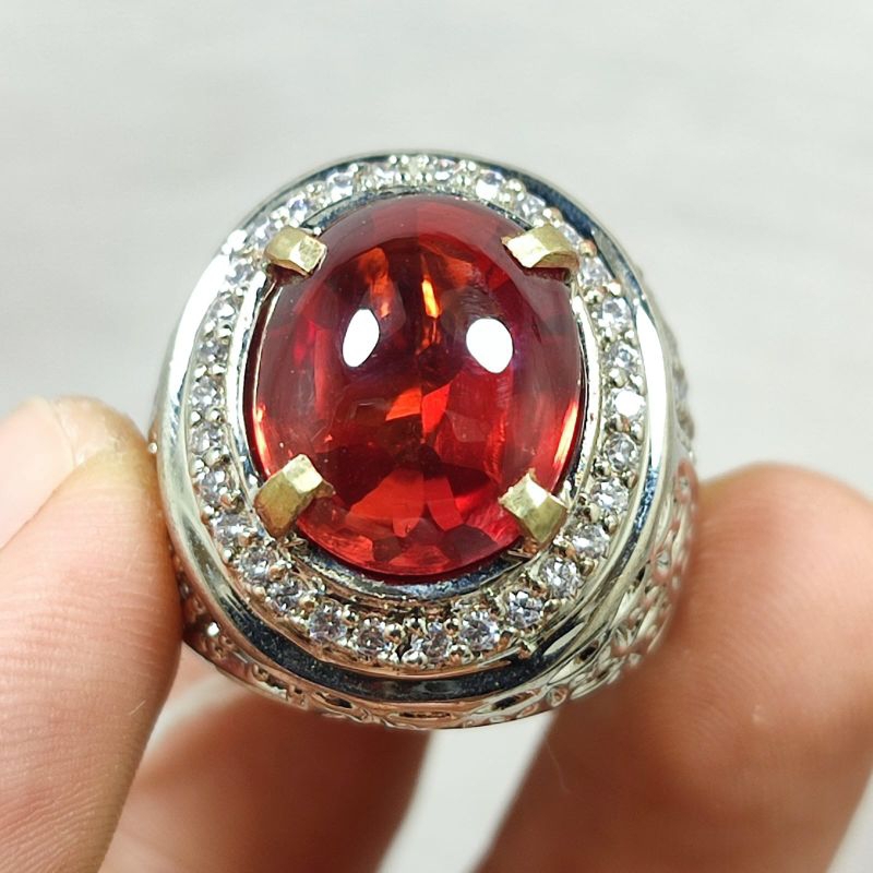 CINCIN BATU FIRE OPAL TOP QUALITY ASLI BANGKOK SIAP PAKAI
