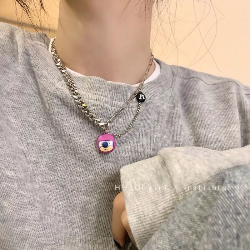 Mayythelabel | Mason Necklace Unisex | READY STOCK SIAP KIRIM | Magician Titanium Steel Necklace~Kura Kalung Wanita Niche Sweater Rantai Desain Niche Rantai Klavikula | Fashion Accessories