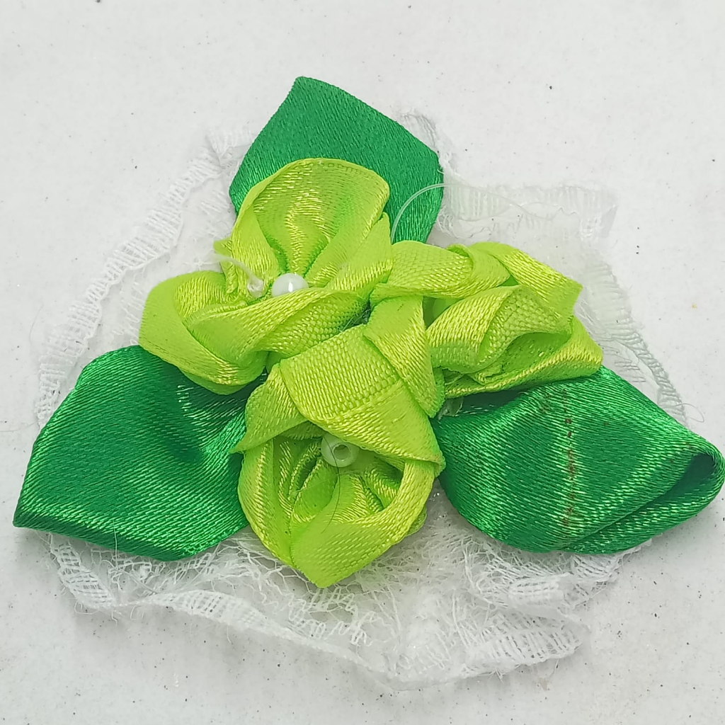 Bros jilbab pita satin model tiga bunga