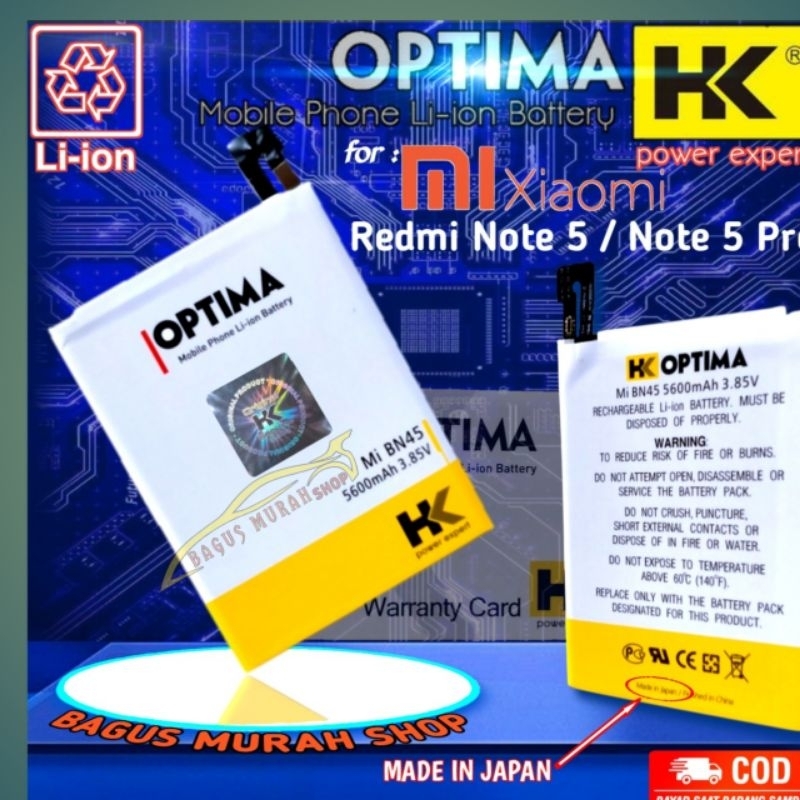 BATTERY BATRE BATERAI REDMI NOTE 5 REDMI NOTE 5 PRO / NOTE 6PRO BN45 BN48 REDMI NOTE 5A BN31 NOTE 5PRO  NOTE5 BN 45 / BN 48 ORIGINAL / HK Double power 5600mAh