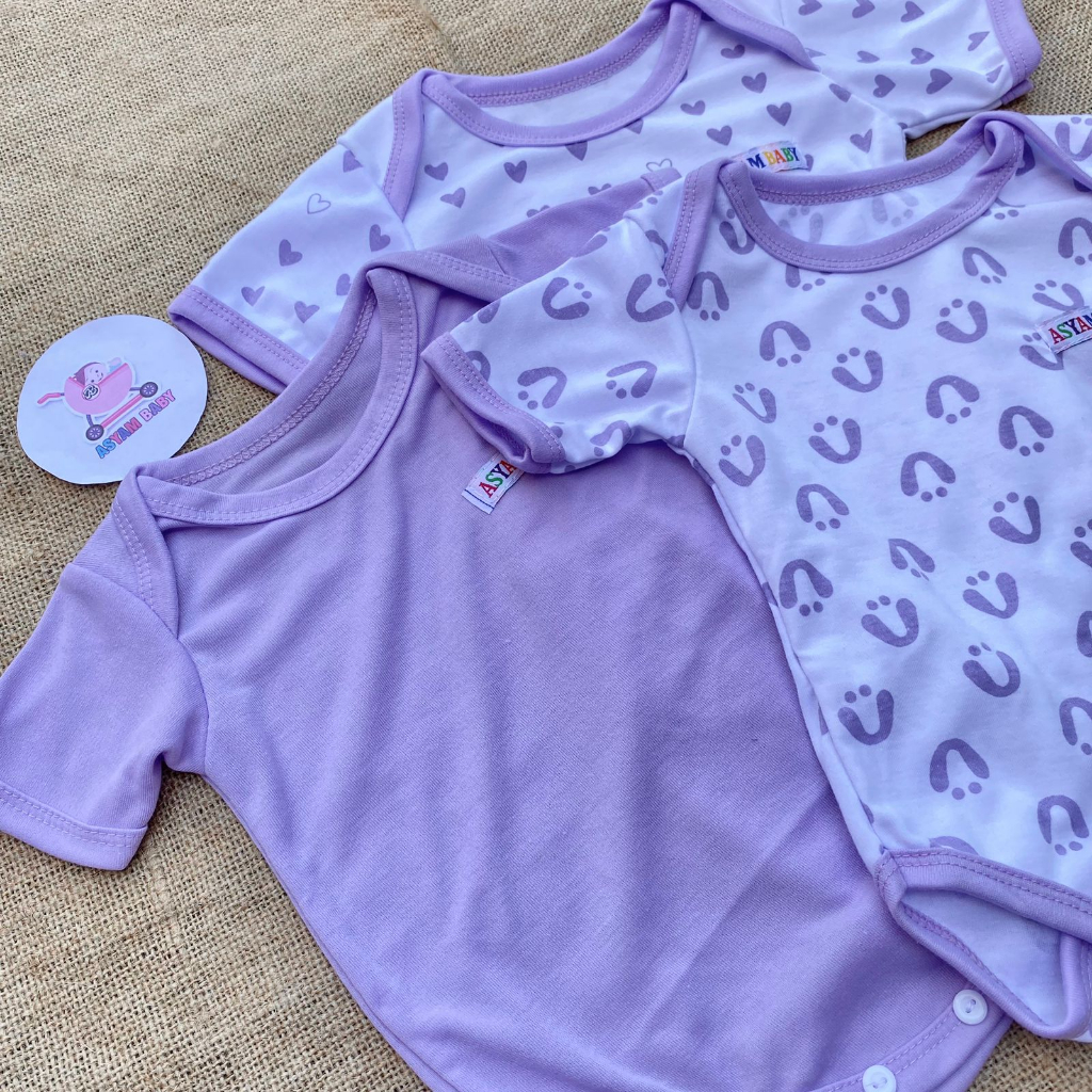 3 PCS jumper bayi baru lahir jumpsuit bayi bodysuit fullsablon ASYAM BABY