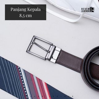 Ikat Pinggang Sabuk Gesper Pria Bisa 2 Warna Reven Torino Belt Bahan 100% Kulit Sapi Asli Premium Original Branded Keren Terbaru Kekinian