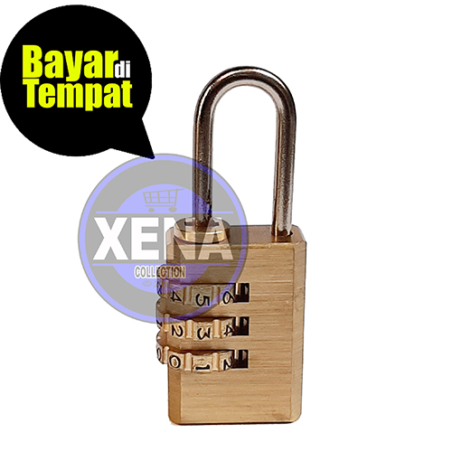 Gembok Koper Padlock 3 Digit Combination Solid Brass Stainless Steel / Gembok Koper Padlock 3 Digit Combination Gembok Pengaman Koper Solid Brass 21x53mm / GEMBOK KOPER KODE ANGKA / GEMBOK TAS RANSEL PASWORD CODE / GEMBOK TRAVEL NUEMERIC CODE