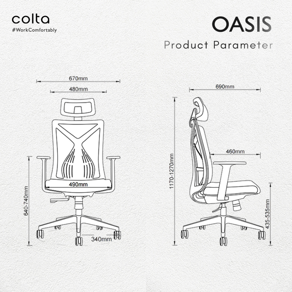 Colta Oasis Ergonomic Office Chair Kursi Kantor Belajar Ergonomis