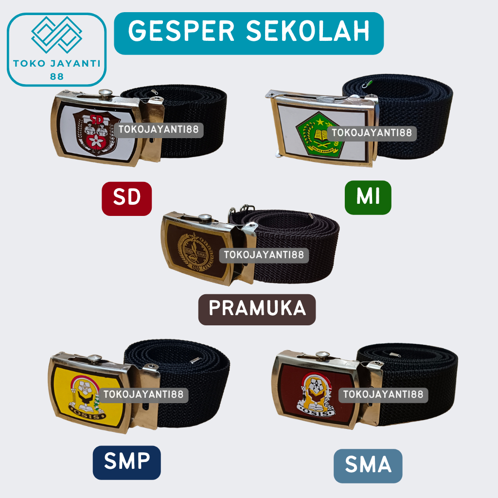 Gesper / Sabuk Ikat Pinggang Sekolah Putra Putri SD MI SMP SMA PRAMUKA