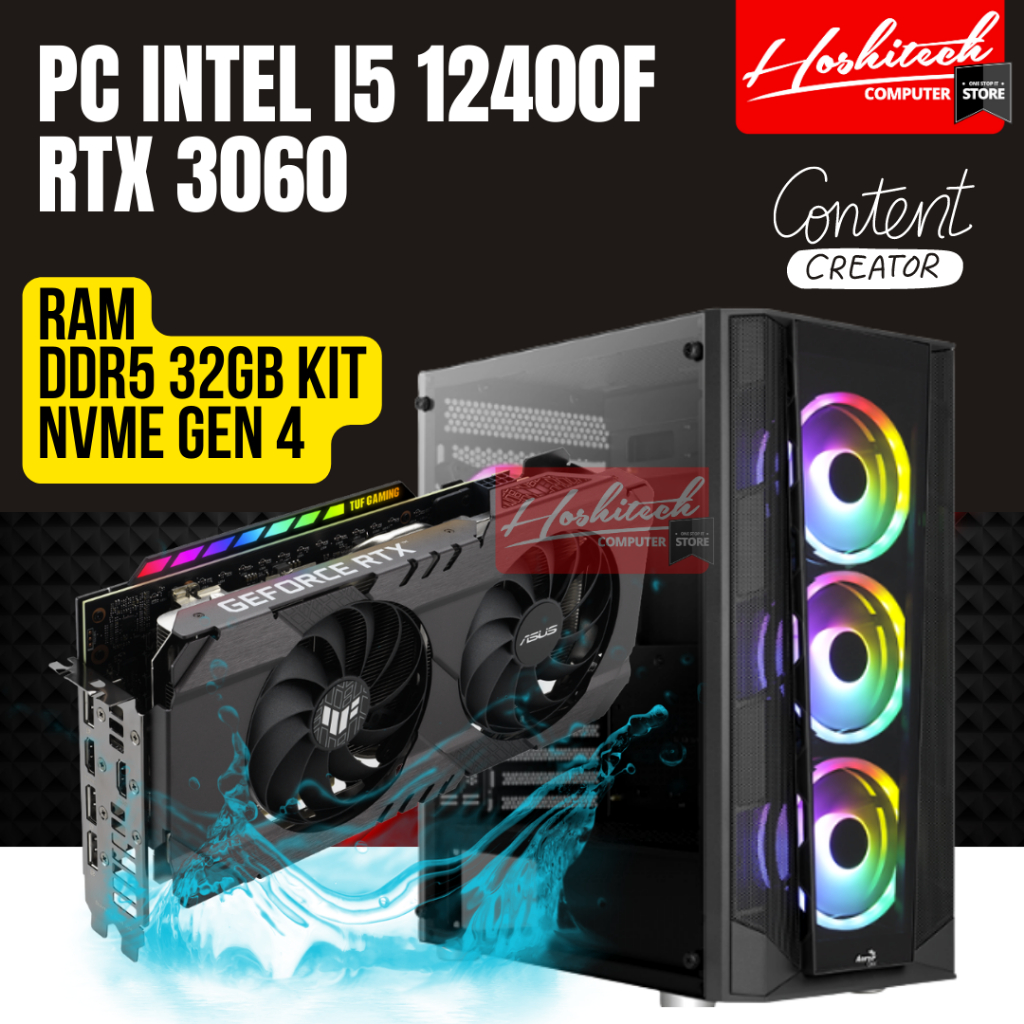 PC RAKITAN GAMING l5 12400F RTX 3060 GTX 1660 RAM DDR5 DDR4