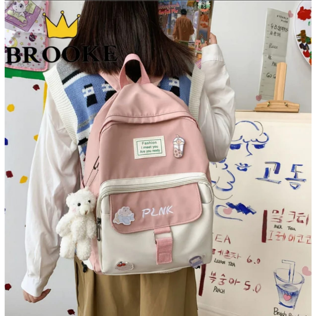 Tas anak perempuan Ransel Korea Motif Karakter Terbaru 2022 Material Kanvas Original Semua usia