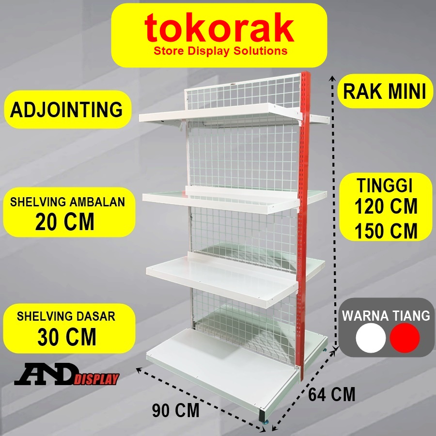 RAK MINIMARKET SUPERMARKET DOUBLE ADJOINTING MINI 20 CM RAK GONDOLA ISLAND ANDDISPLAY