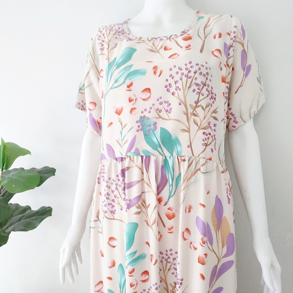 Baju Daster Menyusui Semata Kaki Bukaan Samping Kanan Kiri Rayon | Long Dress Busui Friendly Helopopy Rayon