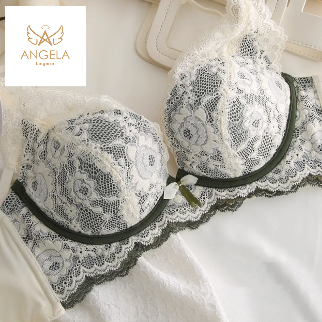 ANGELA PREMIUM JAPAN Bra BH Push Up Set Kawat Celana Dalam Wanita Bikini Sport Beha Lingerie Korea Fashion Bralette Remaja Perempuan Sexy Pakaian Dalam COD Renang Motif Cewek Pita Bunga Murah Renata Tali Jumbo