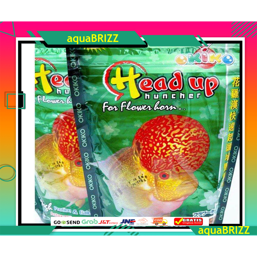 Okiko Head Up Huncher makanan pakan ikan louhan 100gr