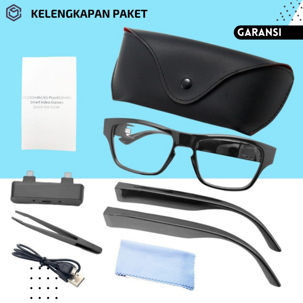 Kamera Pengintai Mini Tanpa Kabel SPY Camera CCTV Mini Kecil Tersembunyi Hidden Camera Portable HD Model Kacamata Pengintip Mata mata js136