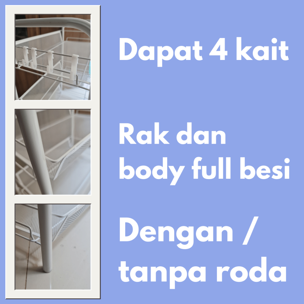 Rak Bumbu Serbaguna 3 dan 4 Tingkat Untuk Dapur, kamar mandi, toilet, ruang tamu - Mufid