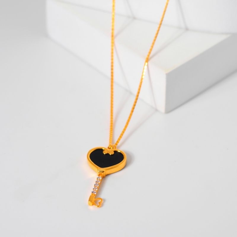 Rantai Emas Itali Waru Kunci Hitam - Toko Emas Gadjah