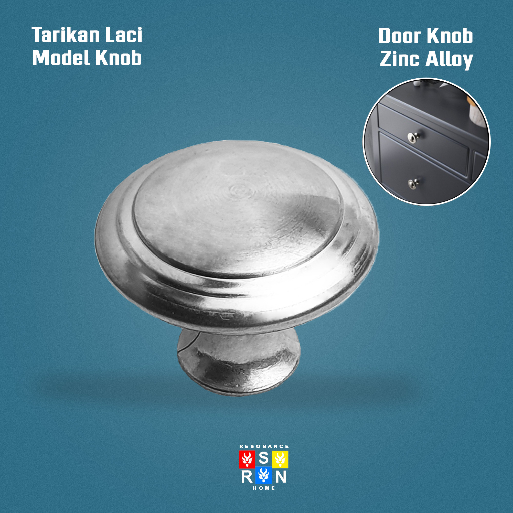 Tarikan Knop Laci Lemari Bulat Silver Resonance Home