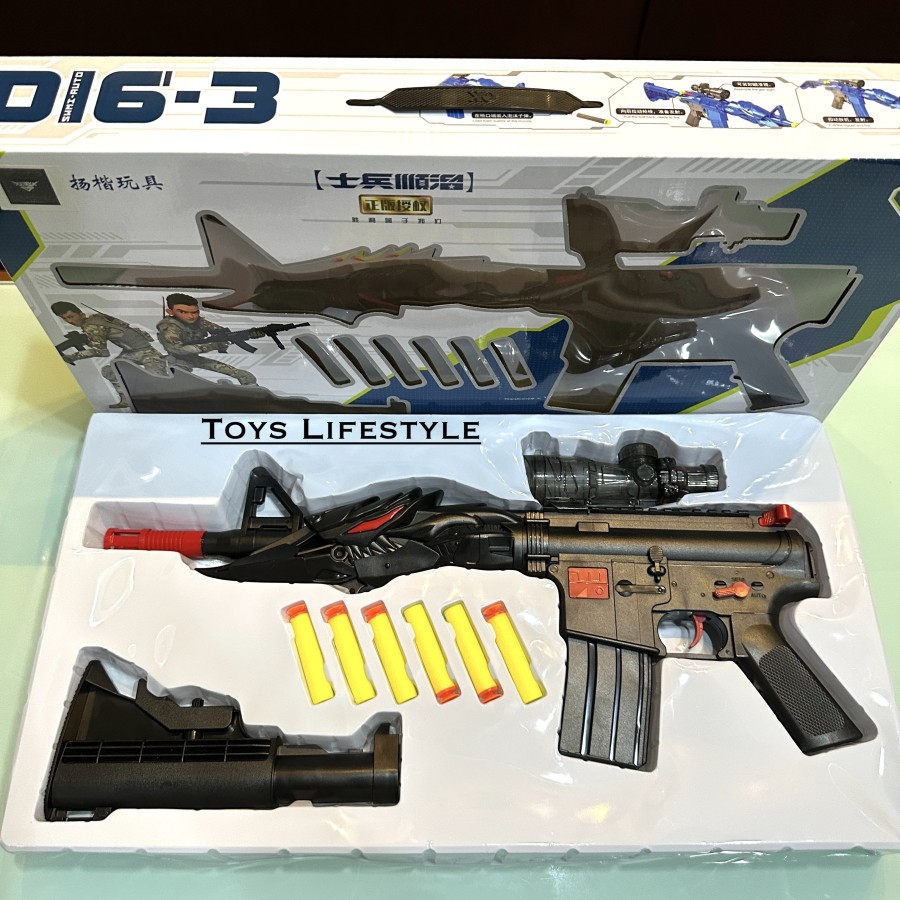 Mainan Tembakan Soft Bullet Combat M16 (new)