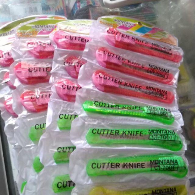 (12 pcs) CUTTER P:ASTIK BESAR / KECIL KATER MURAH BENING CUTTER PEMOTONG