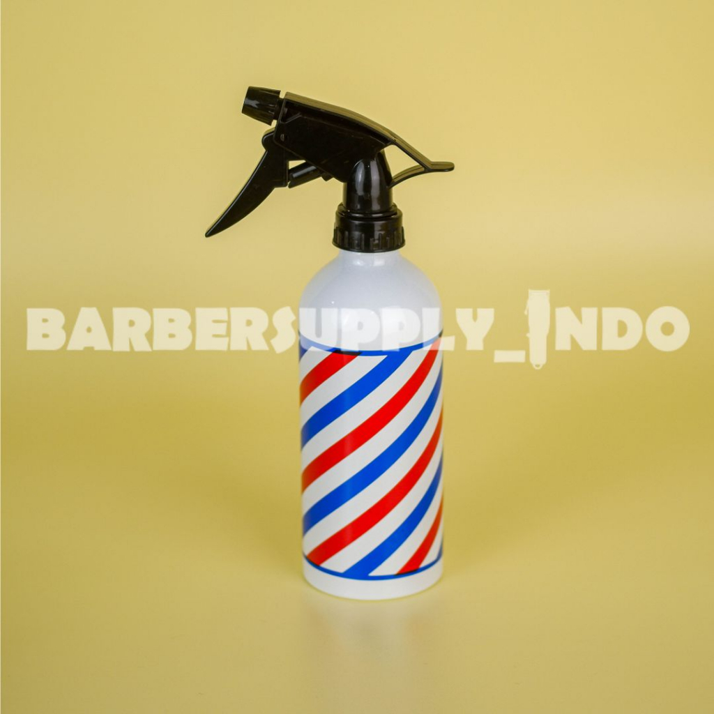 BOTOL SEMPROTAN AIR ALUMUNIUM MOTIF BARBERPOLE 500ML