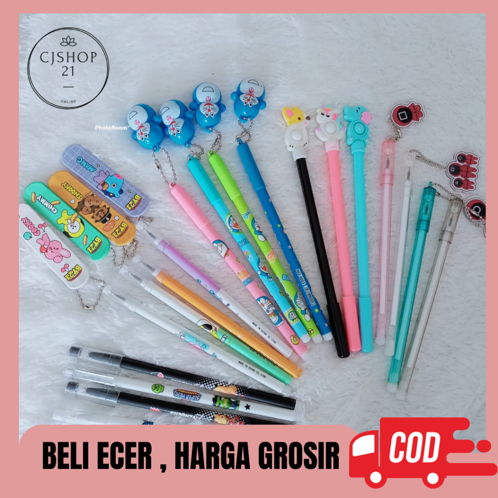 

BOLPOIN GEL GANTUNGAN LUCU / Alat Tulis Anak / PULPEN Gel Bisa COD / PULPEN KARAKTER