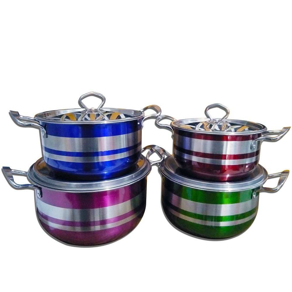 PANCI COOKWARE SET PELANGI STAINLESS - PANCI SUSUN SET UKURAN 20/22/24/26CM - PANCI WARNA WARNI HIQH QUALITY TEBAL