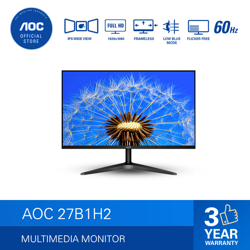 Monitor LED AOC 27B1H2 Ultra Slim Monitor 27&quot; IPS FHD 75Hz HDMI