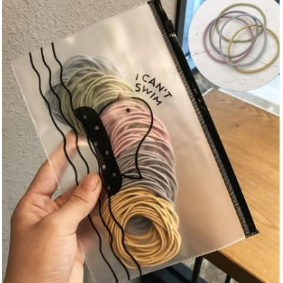 Karet Ikat Rambut Korea Isi 100 Pcs / Ikat Rambut Anak / Kunciran Rambut Polos Karet Gelang Viral