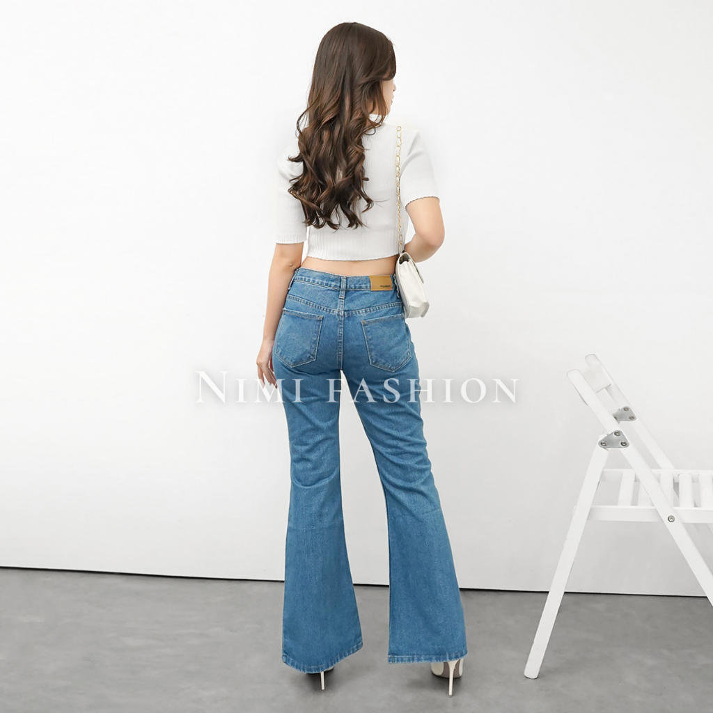 NIMI - Jeans Cutbray Highwaist Celana Hw Loose Jeans Valen