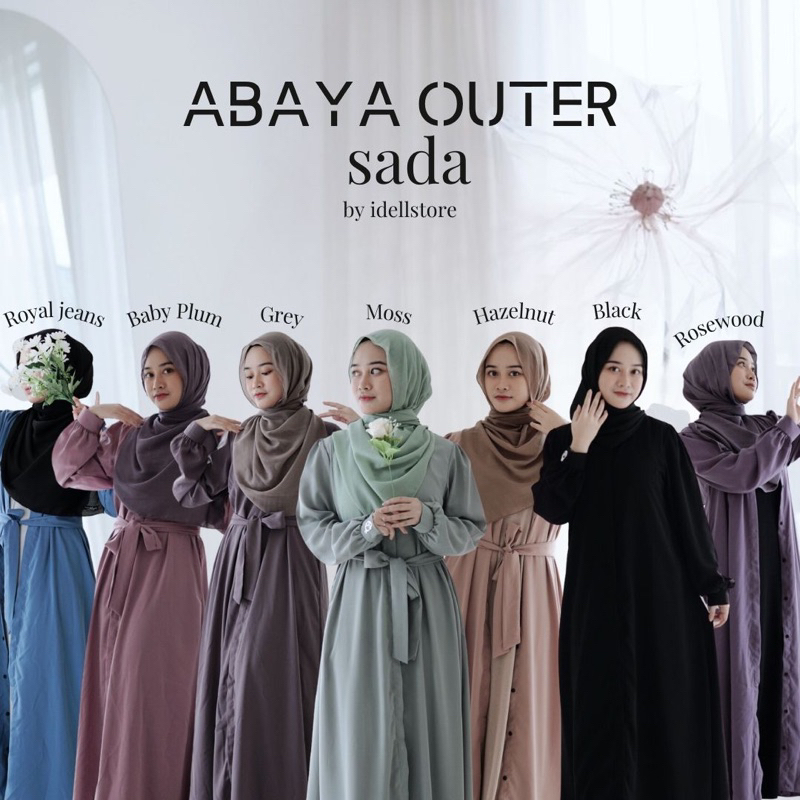 Outer sada Abaya Khansa Mariska x Idellstore • Abaya Puter Premium Terbaik Nyaman Adem Gamis Aca