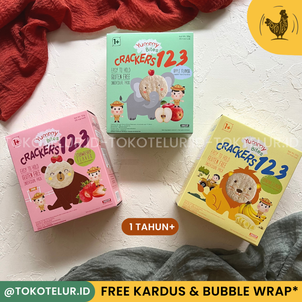 YUMMY BITES - 123 Snack Rice Crackers / Snack Bayi MPASI Cemilan Anak