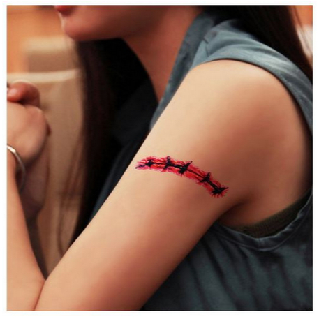 Tato Tattoo Sticker Temporer Motif Hallowen Prank Luka Darah Tatto Temporary Aesthetic Dark Luka Jah
