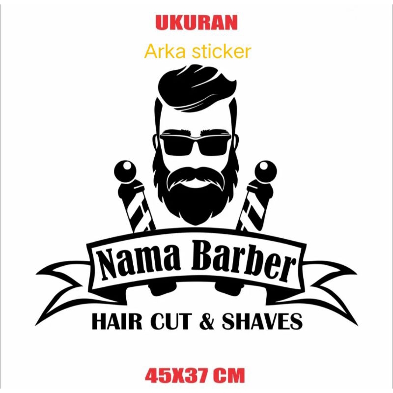 

STICKER BARBER SHOP CUTTING UKURAN 45X37CM